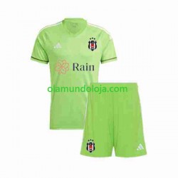Camisola Besiktas Guarda-redes Criança Equipamento Segundo 2023-2024 Manga Curta